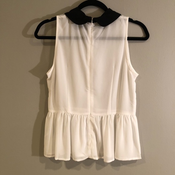 Ya // White Collared Sheer Blouse - Picture 2 of 2